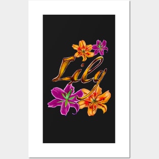 Top 10 best personalised gifts 2022  - Lily personalised,personalized name with painted lilies Posters and Art